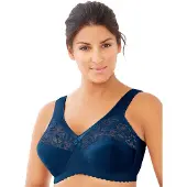 Glamorise Magic lift bh in speciaal model voor Plus Sizes, incl. gratis make-uptasje Glamorise Marine | 115 Blauw