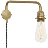 Konsthantverk Edison wandlamp arm naar beneden messing ruw