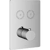 Hotbath Cobber PB009QEXT afbouwdeel inbouwthermostaat met achterplaat en 2 drukknoppen chroom