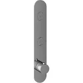 Hotbath Cobber PB066EXT afbouwdeel inbouwthermostaat met achterplaat en 2 drukknoppen chroom
