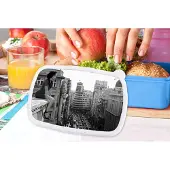 MuchoWow Broodtrommel Blauw - Lunchbox - Brooddoos - Madrid - Architectuur - Spanje - Vrouw - 18x12x6 cm - Kinderen - Jongen