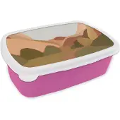 MuchoWow Broodtrommel Roze - Lunchbox - Brooddoos - Natuur - Landschap - Abstract - Kunst - 18x12x6 cm - Kinderen - Meisje