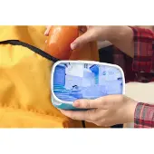 MuchoWow Broodtrommel Blauw - Lunchbox - Brooddoos - Straat - Blauw - Deuren - Architectuur - 18x12x6 cm - Kinderen - Jongen