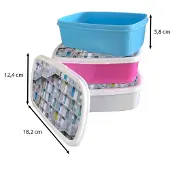 MuchoWow Broodtrommel Wit - Lunchbox - Brooddoos - Appartementen - Deuren - Architectuur - Trappen - 18x12x6 cm - Volwassenen