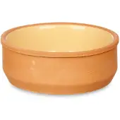 Merkloos Set 6x tapas/creme brulee serveer schaaltjes terracotta/geel 12x4 cm - Snack en tapasschalen