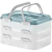Dajar Voedselcontainer Dolce-mix van drie verdiepingen blauw