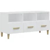 vidaXL Tv-meubel 102x36x50 cm bewerkt hout hoogglans wit