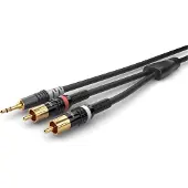 Sommer cable HBP-3SC2-0150 Audio Aansluitkabel [1x Jackplug male 3,5 mm - 2x Cinch-stekker] 1.50 m Zwart