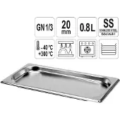 YATO Gastronorm Bak GN 1/3 20mm RVS - 0,75L