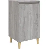 vidaXL Nachtkastje 40x35x70 cm bewerkt hout grijs sonoma eikenkleurig