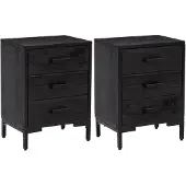 vidaXL Nachtkastjes 2 st 40x30x55 cm massief grenenhout zwart