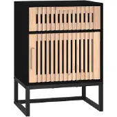 vidaXL Nachtkastje 40x30x55,5 cm bewerkt hout en ijzer zwart