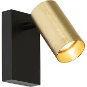 QAZQA Wandlamp zwart met goud verstelbaar met schakelaar - Jeana Luxe