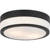 QAZQA Moderne plafondlamp zwart 28 cm IP44 - Flavi