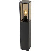 QAZQA Staande buitenlamp zwart met smoke 80 cm IP44 - Charlois