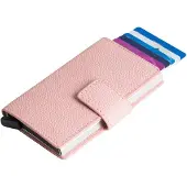 Figuretta Leren Cardprotector RFID Compact Creditcardhouder - Dames - Roze
