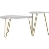 Novogratz Athena|Nesting Tables in Wit Marmer Look