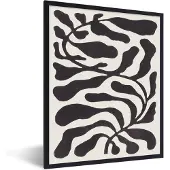 PosterMonkey Fotolijst incl. Poster - Bladeren - Plant - Pastel - Zwart - 60x80 cm - Posterlijst
