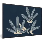 PosterMonkey Fotolijst incl. Poster - Bloemen - Blauw - Planten - Natuur - 120x80 cm - Posterlijst