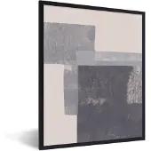 PosterMonkey Fotolijst incl. Poster - Vormen - Abstract - Verf - Geometrie - 60x80 cm - Posterlijst