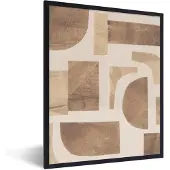 PosterMonkey Fotolijst incl. Poster - Vormen - Abstract - Puzzel - Hout - 30x40 cm - Posterlijst