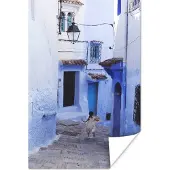 PosterMonkey Straat - Blauw - Deuren - Huizen