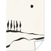 PosterMonkey Poster Landschap - Abstract - Zwart - Wit - 60x80 cm