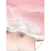 PosterMonkey Poster Strand - Zee - Roze - Natuur -Golven - 90x120 cm