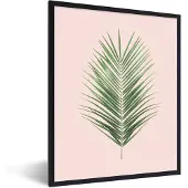 PosterMonkey Fotolijst incl. Poster - Plant - Groen - Roze - Natuur - 60x80 cm - Posterlijst
