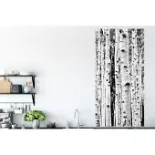 PosterMonkey Poster Bomen - Hout - Zwart wit - Natuur - 80x160 cm