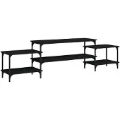vidaXL Tv-meubel 197x35x52 cm bewerkt hout zwart