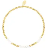 Yehwang Kralen armband gecombineerd - Natuurstenen collectie Wit goud Stone