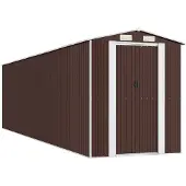 vidaXL Tuinschuur 192x772x223 cm gegalvaniseerd staal donkerbruin