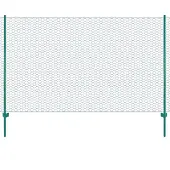 vidaXL Gaashek met palen, staal, 25 x 2 meter, groen