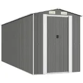 vidaXL Tuinhuis, lichtgrijs, 192x523x223 cm, verzinkt staal