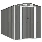 vidaXL Tuinhuis, lichtgrijs, 192x357x223 cm, verzinkt staal