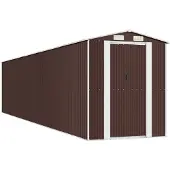 vidaXL Tuinschuur 192x938x223 cm gegalvaniseerd staal donkerbruin