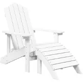 vidaXL Tuinstoel Adirondack met voetenbank HDPE wit