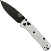 Benchmade Mini Bugout S30V Black Cerakote vouwmes, white grivory