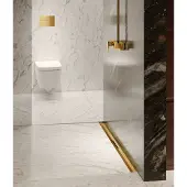 Tece TECEdrainprofile douchegoot profielset 120cm geborsteld goud PVD