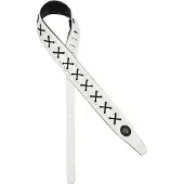 Gaucho GST-648-WH gitaarriem, kunstleer, geveterd, wit