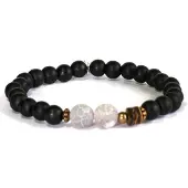 Heaven Eleven heren Armband Zwart met Crushed Agaat