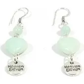 Heaven Eleven - oorbel - hanger hartje amazonite