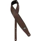 Gaucho GST-310-DBR gitaarriem, donkerbruin, gevoerde zwarte achterzijde