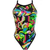 Turbo Geo Abstract Swimsuit Veelkleurig 11-12 Years Meisje