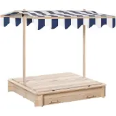 Outsunny Sunny Zandbak met afneembaar dak rugleuningen cederhout 3-7 jaar naturel