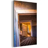 MuchoWow Wanddecoratie Metaal - Aluminium Schilderij Industrieel - Deur - Woestijn - Zand - Architectuur - 20x30 cm - Dibond - Foto op aluminium - Industriële muurdecoratie - Voor de woonkamer/slaapkamer