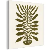 MuchoWow Wanddecoratie Metaal - Aluminium Schilderij Industrieel - Planten - Vaas - Bloemen - Pastel - 90x90 cm - Dibond - Foto op aluminium - Industriële muurdecoratie - Voor de woonkamer/slaapkamer