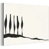 MuchoWow Wanddecoratie Metaal - Aluminium Schilderij Industrieel - Landschap - Abstract - Zwart - Wit - 60x40 cm - Dibond - Foto op aluminium - Industriële muurdecoratie - Voor de woonkamer/slaapkamer