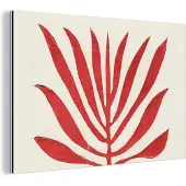MuchoWow Wanddecoratie Metaal - Aluminium Schilderij Industrieel - Plant - Rood - Bladeren - Abstract - 180x120 cm - Dibond - Foto op aluminium - Industriële muurdecoratie - Voor de woonkamer/slaapkamer